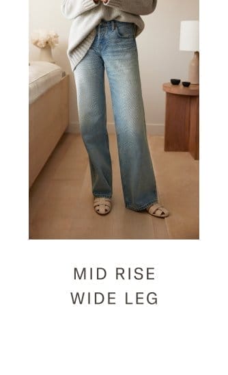 Mid Rise Wide Leg