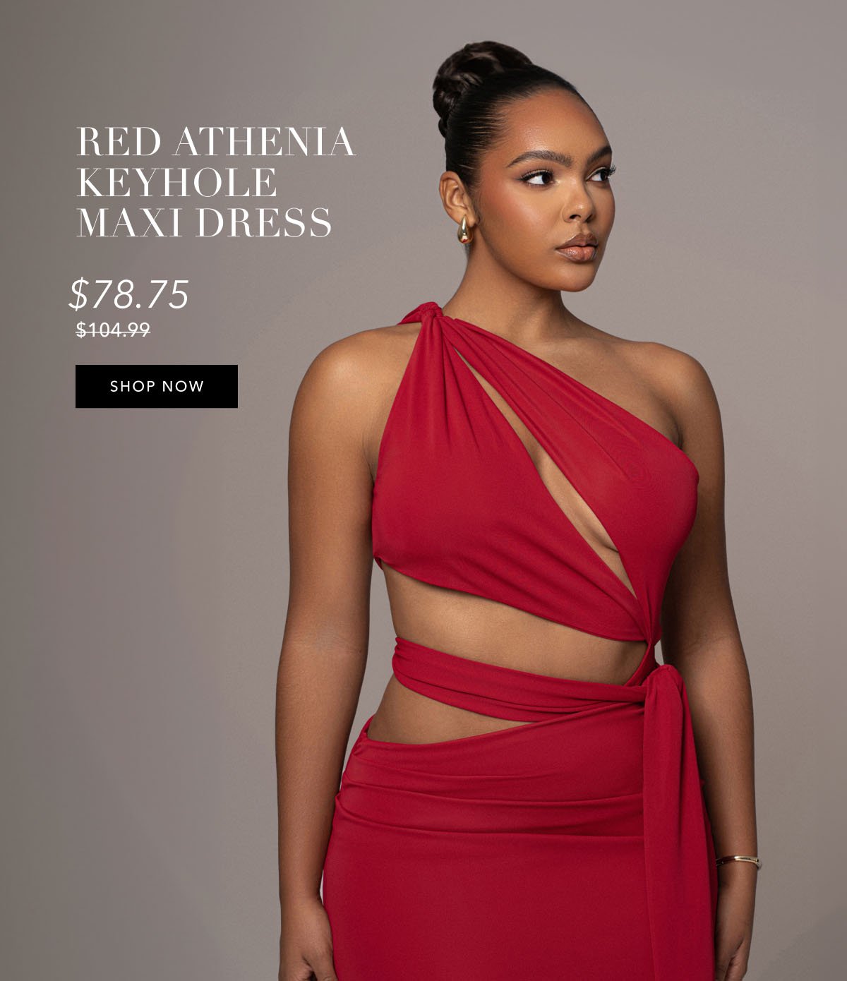 Red Athenia Keyhole Maxi Dress