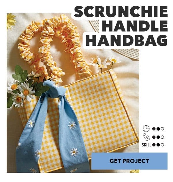 Scrunchie Handle Handbag. 2 Time, 2 Money, 2 Skill. Get Project.