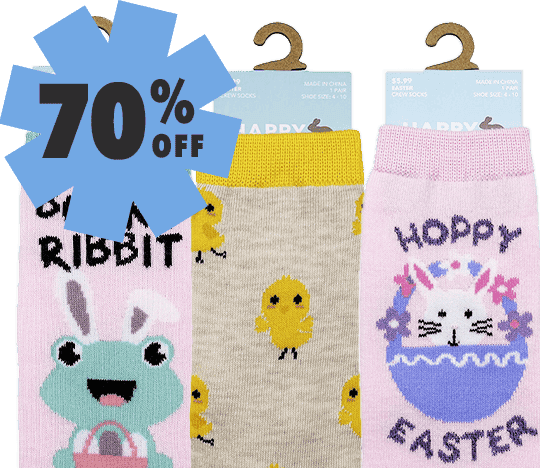 70% off Easter Socks