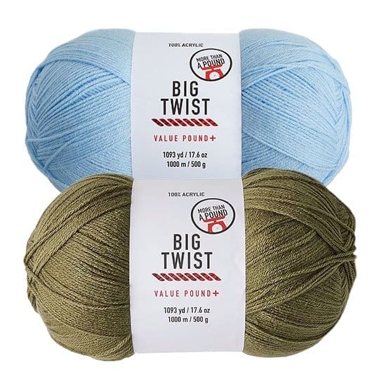 Big Twist Plush and Pound Plus Yarn.