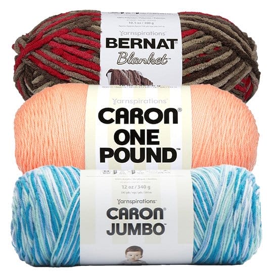 Bernat Blanket and Caron One Pound or Jumbo Yarn