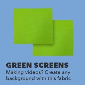 Green Screens. Making Videos? Create background with this fabric.