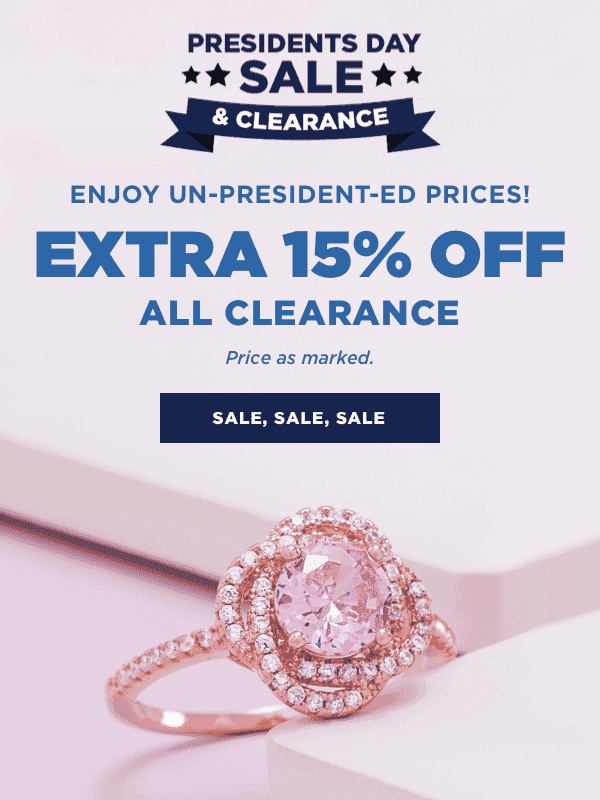 Extra 15% off clearance jewelry. Price as marked