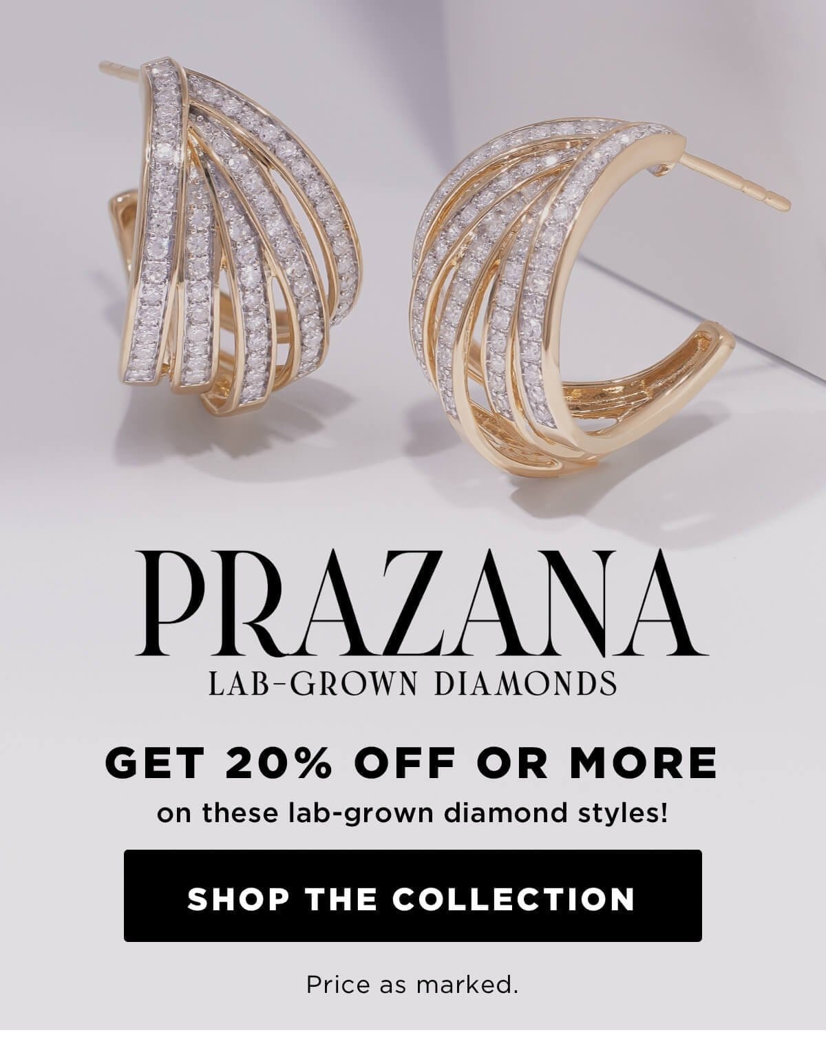 Shop Prazana Lab-Grown Diamond Jewelry 20% off. Price as marked