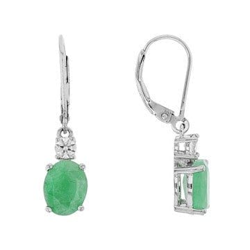 Green Emerald Rhodium Over Sterling Silver Earrings 3.76ctw