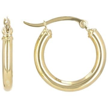 14k Yellow Gold 13/16" Hoop Earrings