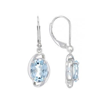 Sky Blue Topaz Rhodium Over Sterling Silver Dangle Earrings 3.85ctw