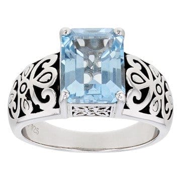 Sky Blue Topaz Rhodium Over Sterling Silver Solitaire Ring 3.00ct