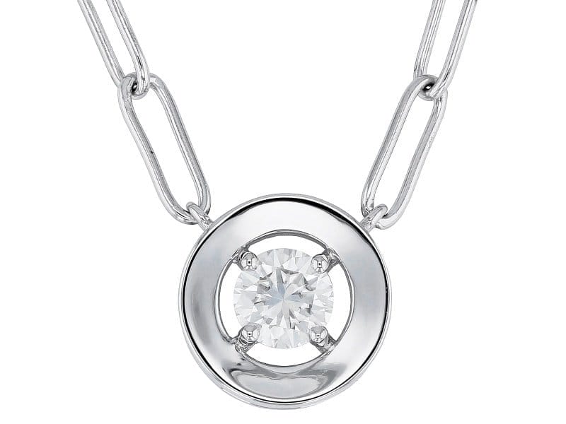 Moissanite Platineve Paperclip Necklace .80ct DEW.