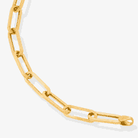 Hollow Paperclip Bracelet 10K Yellow Gold 7.5''