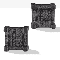 Men's Multi-Black Diamond Square Stud Earrings 1/4 ct tw 10K White Gold & Black Rhodium