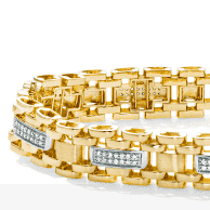 Men's Bracelet 3/4 ct tw Diamonds 10K Yellow Gold 8.25''
