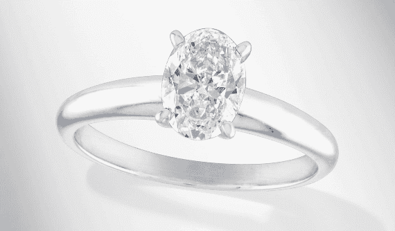 Diamond Solitaire Engagement Ring 1 ct tw Oval-Cut 10K White Gold (I/I3)