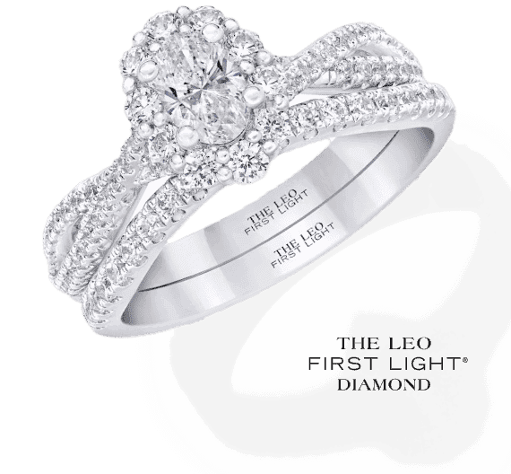  THE LEO First Light Diamond Oval-Cut Bridal Set 1-1/5 ct tw 14K White Gold Price \\$5,999.98