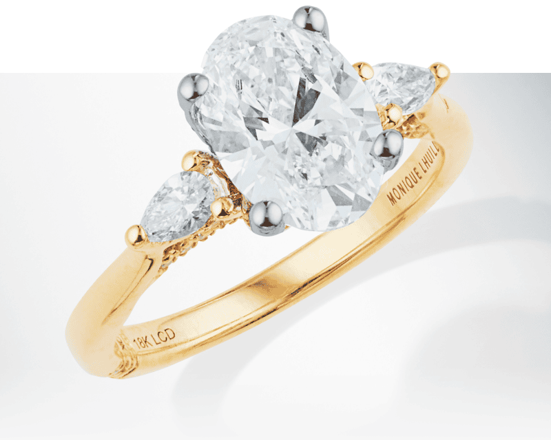 Monique Lhuillier Bliss Oval-Cut Lab-Created Diamond Engagement Ring 2-3/8 ct tw 18K Two-Tone Gold