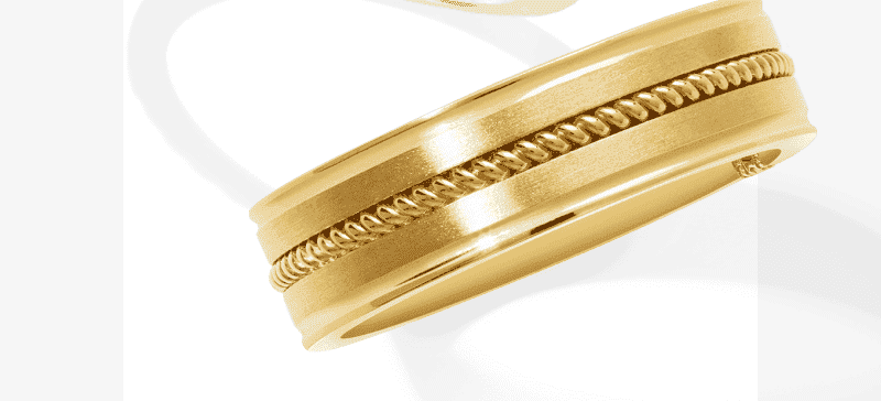Monique Lhuillier Bliss Men's Diamond Accent Wedding Ring 18K Yellow Gold