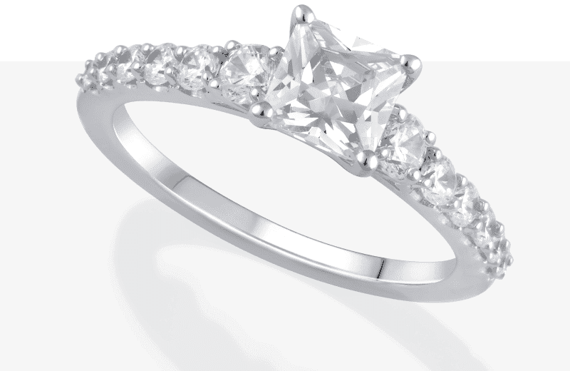 Lab-Created Diamonds by KAY Princess-Cut Engagement Ring 1-1/2 ct tw 14K White Gold