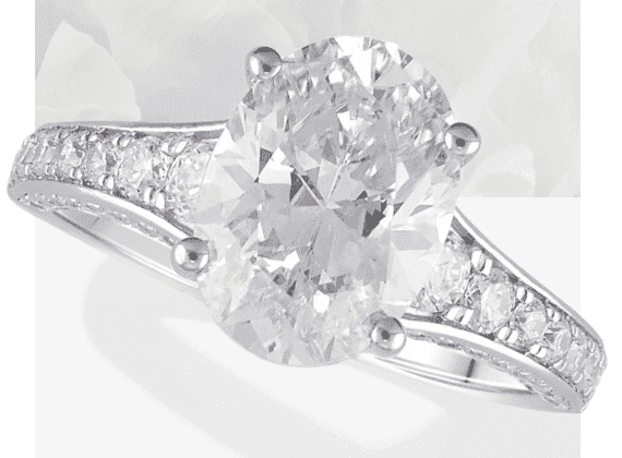 Lab-Created Diamonds by KAY Oval-Cut Engagement Ring 3-3/4 ct tw 14K White Gold