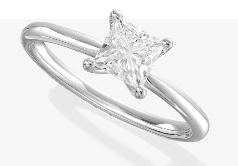 Lab-Created Diamonds by KAY Princess-Cut Solitaire Engagement Ring 1 ct tw 14K White Gold (F/SI2)