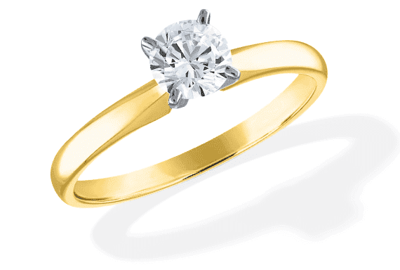 Round-Cut Diamond Solitaire Engagement Ring 1/4 ct tw 14K Yellow Gold (I/I2)
