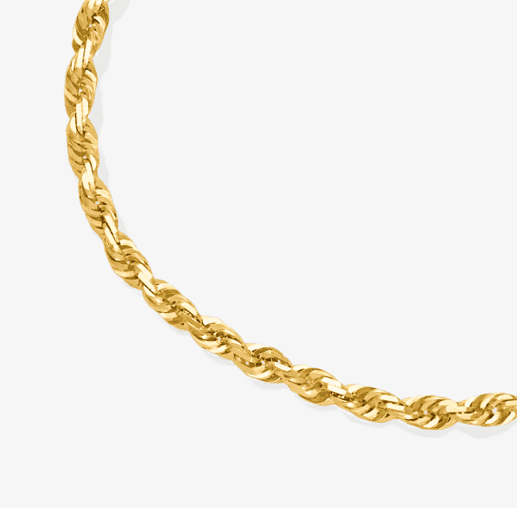 Solid Rope Chain 10K Yellow Gold 24''