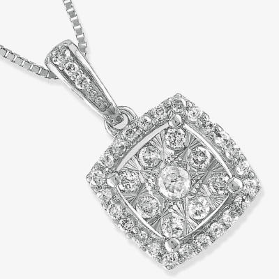 Diamond Necklace 1/4 ct tw 10K White Gold 18''