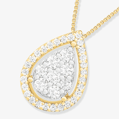 Diamond Necklace 1/4 ct tw 10K Yellow Gold 18''