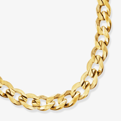 Solid Curb Chain 10K Yellow Gold 24''