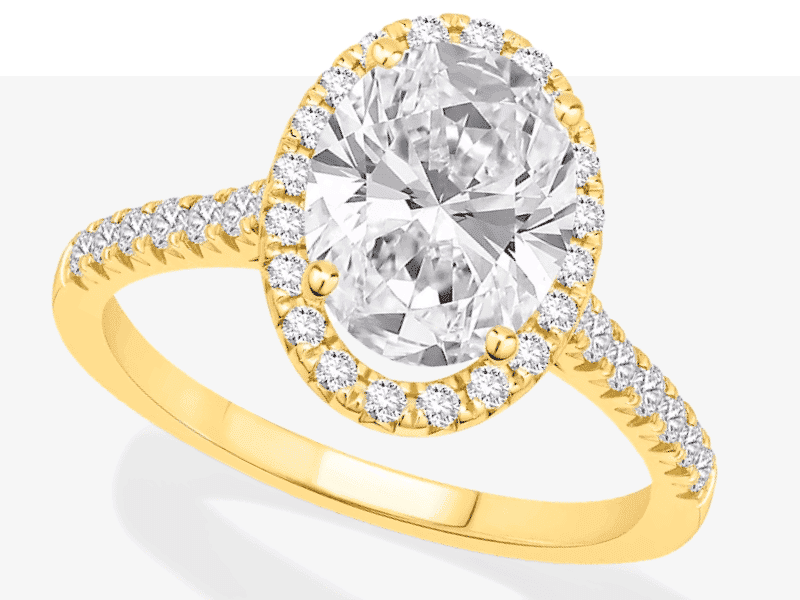 Lab-Created Diamonds by KAY Oval-Cut Halo Engagement Ring 2-3/8 ct tw 14K Yellow Gold