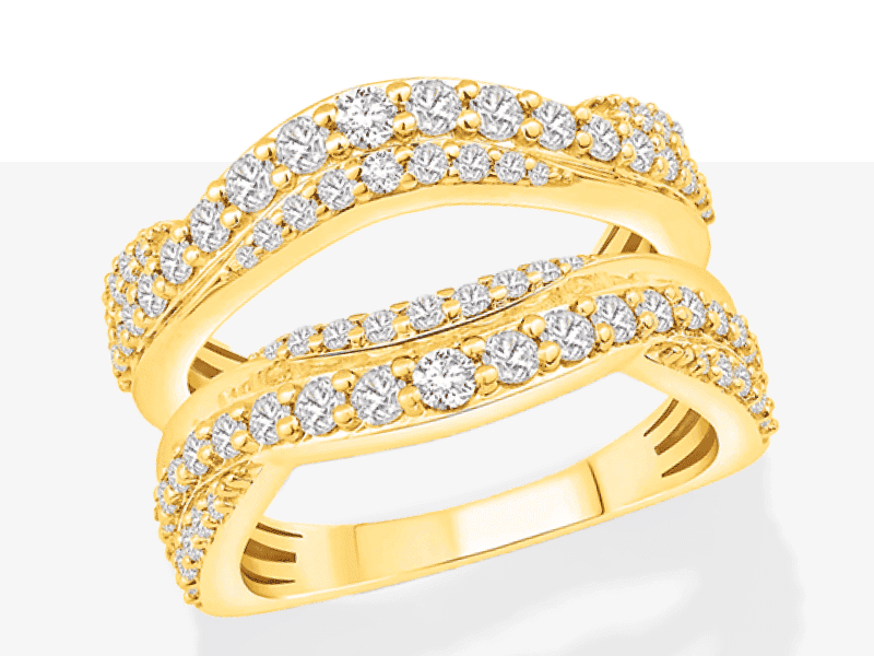 Diamond Multi-Row Curved Enhancer Ring 1-1/6 ct tw 14K Yellow Gold