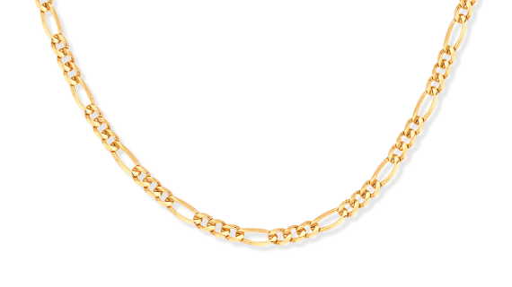 20'' Solid Figaro Chain Necklace 14K Yellow Gold Appx. 3.2mm