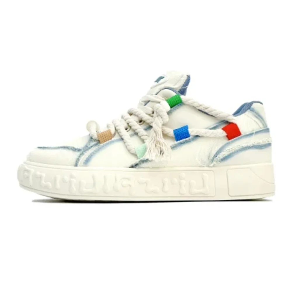 Image of Preppy Denim Panel Sneakers