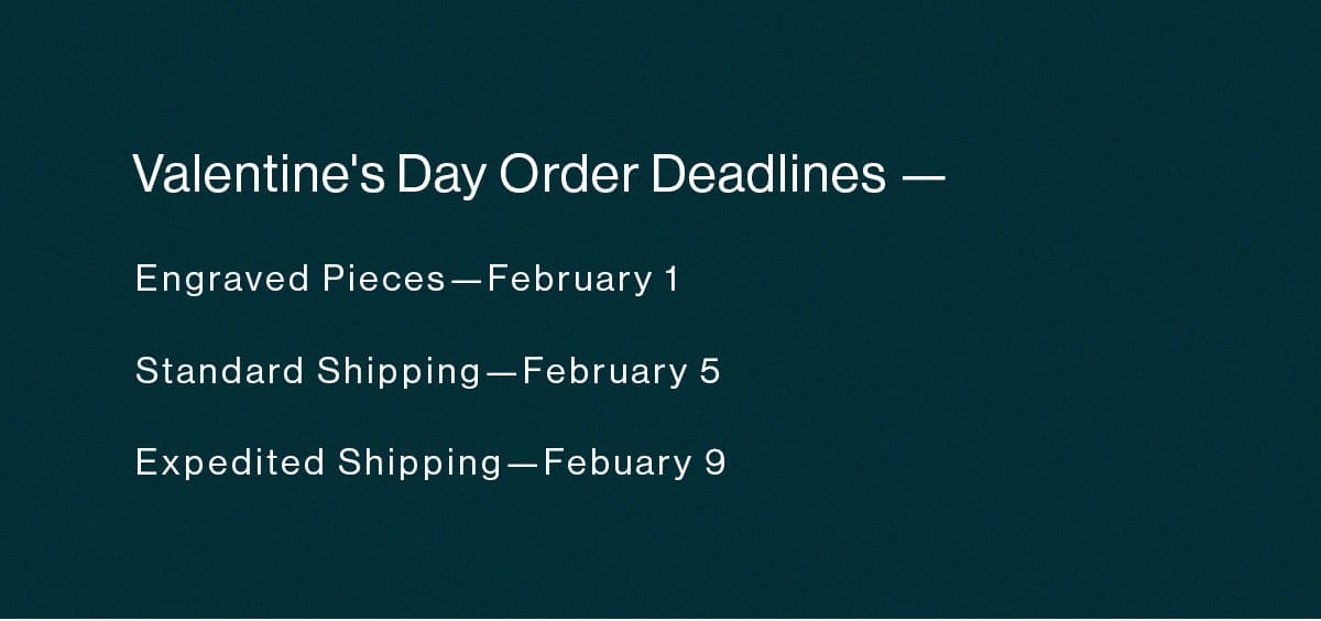 Valentine's Day Order Deadlines