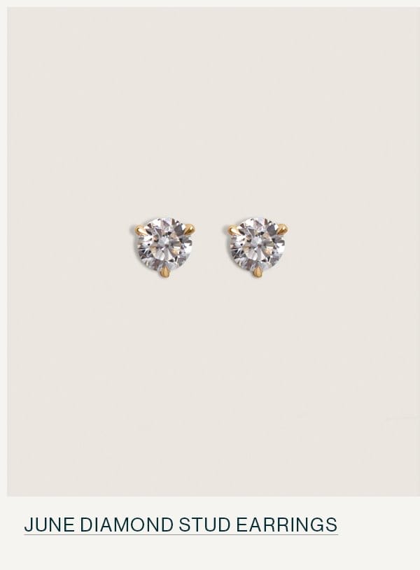 June Round Diamond Stud Earrings