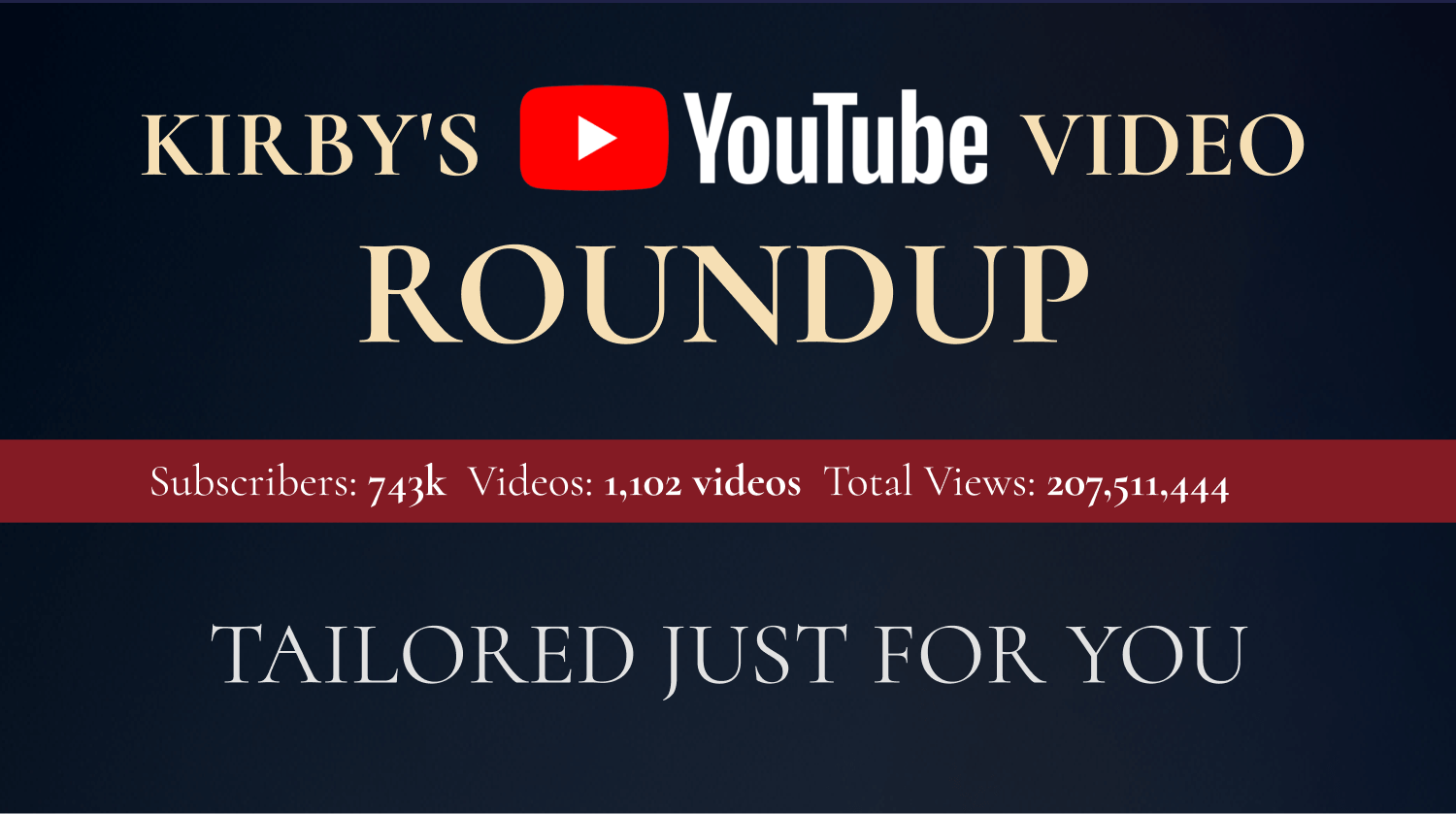 KIRBY'S YOUTUBE VIDEO ROUNDUP