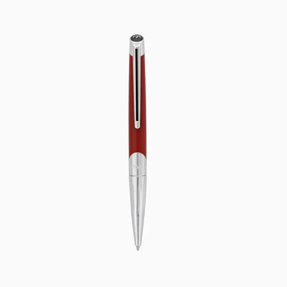 Image of S.T. Dupont Defi Millennium Silver and Matte Red Ballpoint Pen