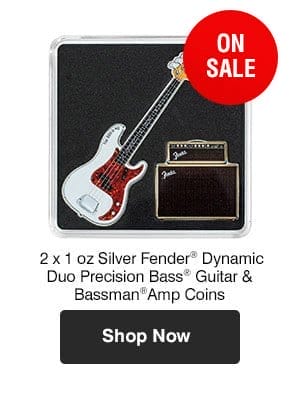 2 oz Silver Fender® Precision Bass® Guitar & Bassman® Amp Coin
