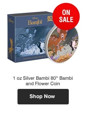 1 oz Silver Bambi 80th Bambi and Flower Coin (2022) 
