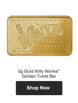 5g Gold Willy Wonka® Golden Ticket Bar 