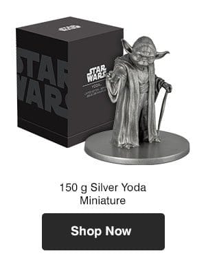 150 g Silver Yoda Miniature 