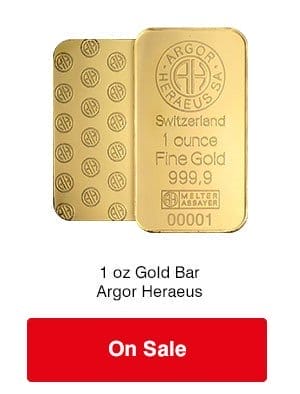 1 oz Gold Bar - Argor Heraeus on sale 
