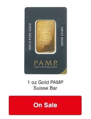 1 oz Gold Bar - PAMP Suisse on SALE