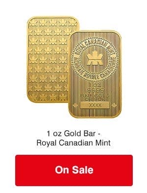 1 oz Gold Bar - Royal Canadian Mint on sale
