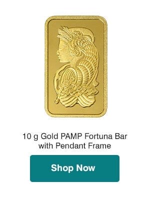 10 g Gold PAMP Fortuna Bar (with Pendant Frame)