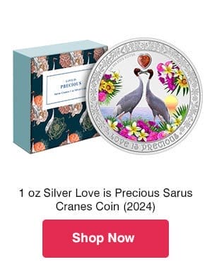 1 oz Silver Love is Precious Sarus Cranes Coin (2024)