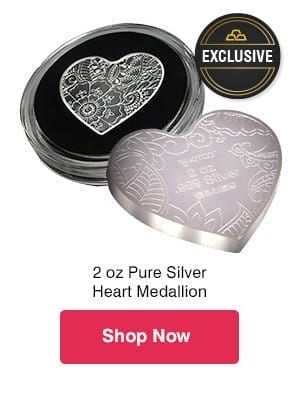 2 oz Silver Heart Bar Medallion (Kitco Exclusive)