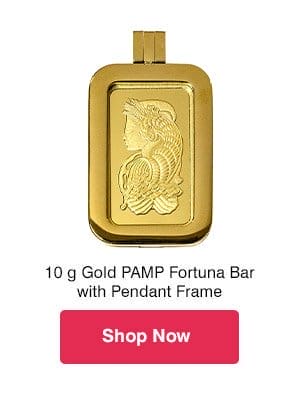 10 g Gold PAMP Fortuna Bar (with Pendant Frame) 