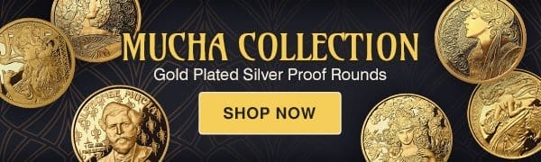 Mucha Collection Gold plated silver proof rounds