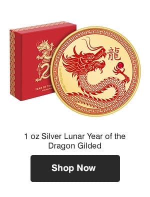 1 oz Silver Lunar Year of the Dragon Gilded Coin (2024)